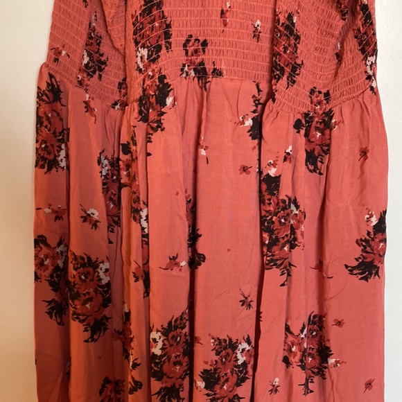 Torrid Size 2 (18/20) Rust Floral Smocked Challis Midi Dress - Picture 7 of 9